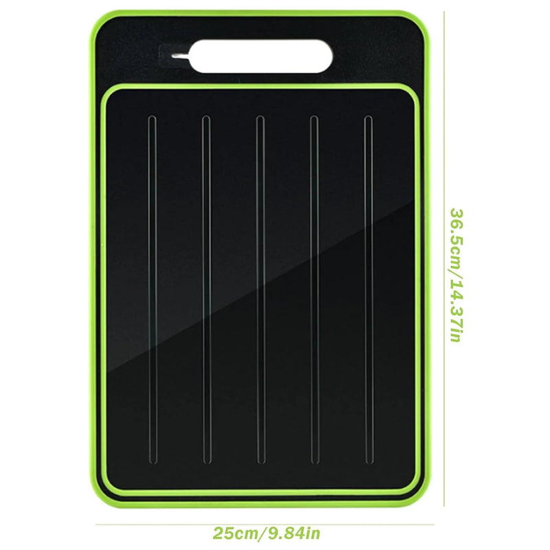 4 in 1 Defrosting Board Tray Miracle Melt Double As Cutting Board with Grater, Sharpener,Double Sided Chopping Board Thaw Meat